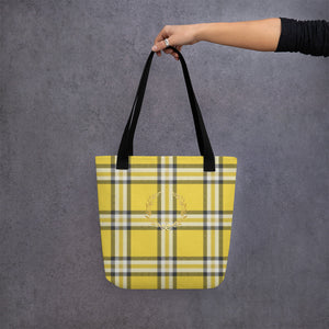 ROYAL GOLD TARTAN PLAID Tote bag