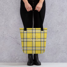 Load image into Gallery viewer, ROYAL GOLD TARTAN PLAID Tote bag
