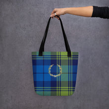 Load image into Gallery viewer, ROYAL BLUE TARTAN PLAID Tote bag
