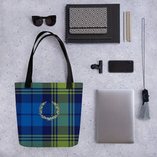 Load image into Gallery viewer, ROYAL BLUE TARTAN PLAID Tote bag
