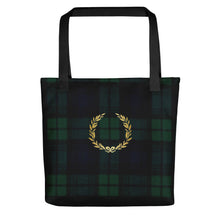 Load image into Gallery viewer, ROYAL GREEN TARTAN PLAID Tote bag
