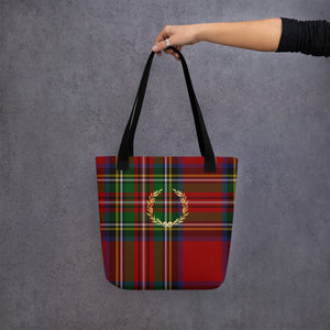 ROYAL RED TARTAN PLAID Tote bag