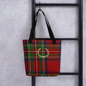 ROYAL RED TARTAN PLAID Tote bag