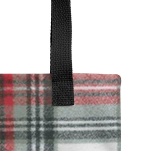 ROYAL WHITE TARTAN PLAID Tote bag