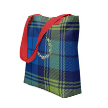 Load image into Gallery viewer, ROYAL BLUE TARTAN PLAID Tote bag
