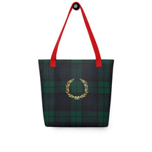 Load image into Gallery viewer, ROYAL GREEN TARTAN PLAID Tote bag
