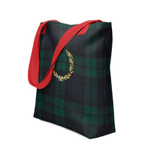 Load image into Gallery viewer, ROYAL GREEN TARTAN PLAID Tote bag
