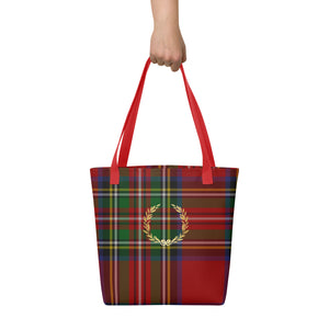 ROYAL RED TARTAN PLAID Tote bag