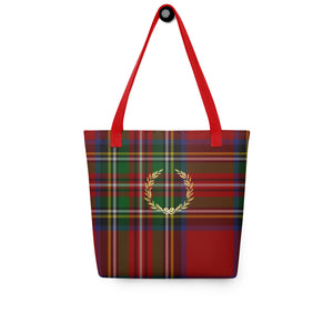 ROYAL RED TARTAN PLAID Tote bag