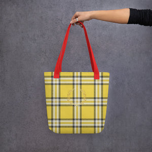 ROYAL GOLD TARTAN PLAID Tote bag