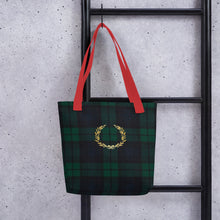 Load image into Gallery viewer, ROYAL GREEN TARTAN PLAID Tote bag
