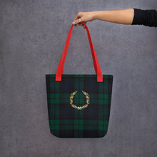 Load image into Gallery viewer, ROYAL GREEN TARTAN PLAID Tote bag
