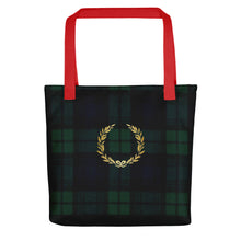 Load image into Gallery viewer, ROYAL GREEN TARTAN PLAID Tote bag
