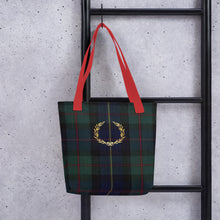 Load image into Gallery viewer, ROYAL NAVY TARTAN PLAID Tote bag
