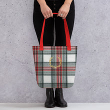 Load image into Gallery viewer, ROYAL WHITE TARTAN PLAID Tote bag
