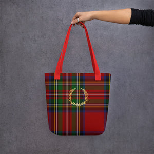 ROYAL RED TARTAN PLAID Tote bag