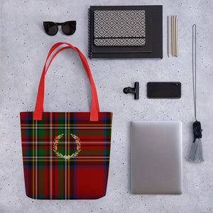 ROYAL RED TARTAN PLAID Tote bag