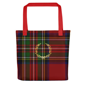 ROYAL RED TARTAN PLAID Tote bag