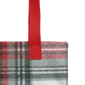 ROYAL WHITE TARTAN PLAID Tote bag