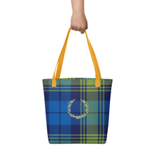 Load image into Gallery viewer, ROYAL BLUE TARTAN PLAID Tote bag
