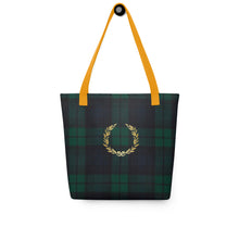 Load image into Gallery viewer, ROYAL GREEN TARTAN PLAID Tote bag
