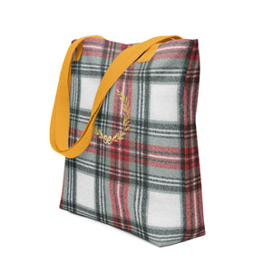 ROYAL WHITE TARTAN PLAID Tote bag