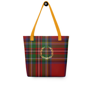 ROYAL RED TARTAN PLAID Tote bag