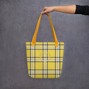 ROYAL GOLD TARTAN PLAID Tote bag