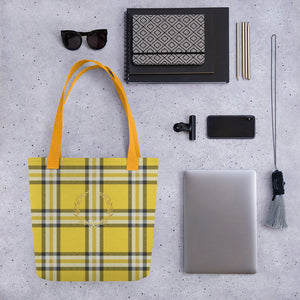 ROYAL GOLD TARTAN PLAID Tote bag