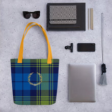 Load image into Gallery viewer, ROYAL BLUE TARTAN PLAID Tote bag
