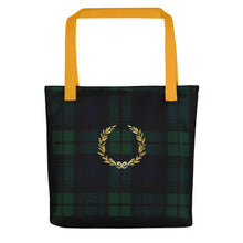 Load image into Gallery viewer, ROYAL GREEN TARTAN PLAID Tote bag
