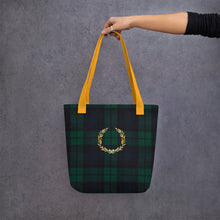 Load image into Gallery viewer, ROYAL GREEN TARTAN PLAID Tote bag
