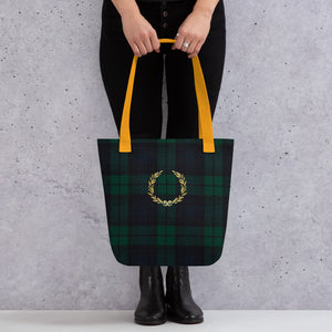 ROYAL GREEN TARTAN PLAID Tote bag