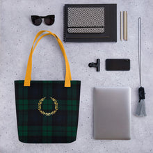 Load image into Gallery viewer, ROYAL GREEN TARTAN PLAID Tote bag
