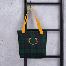 Load image into Gallery viewer, ROYAL GREEN TARTAN PLAID Tote bag
