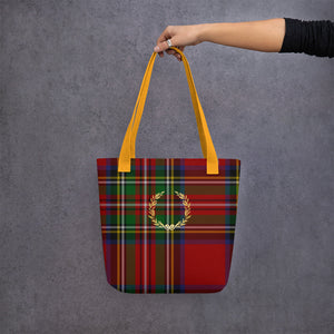 ROYAL RED TARTAN PLAID Tote bag