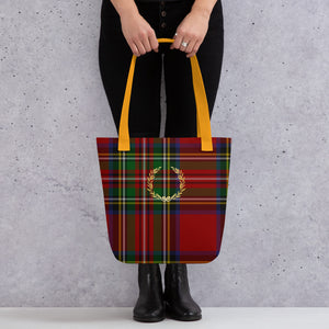 ROYAL RED TARTAN PLAID Tote bag