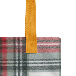 ROYAL WHITE TARTAN PLAID Tote bag