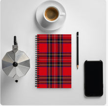 Load image into Gallery viewer, RED TARTAN Spiral notebook
