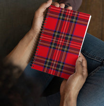 Load image into Gallery viewer, RED TARTAN Spiral notebook
