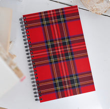 Load image into Gallery viewer, RED TARTAN Spiral notebook
