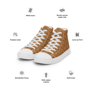 COGNAC Men’s high top canvas shoes