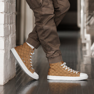 COGNAC Men’s high top canvas shoes