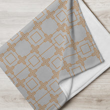 Load image into Gallery viewer, ROYAL GOLD AND GRAY Throw Blanket
