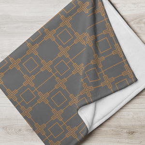 ROYAL GOLD & SLATE Throw Blanket