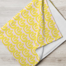 Load image into Gallery viewer, MODERN PINK AND GOLD FLORAL Throw Blanket
