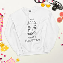 Load image into Gallery viewer, WHAT A PURRRFECT DAY Unisex Sweatshirt
