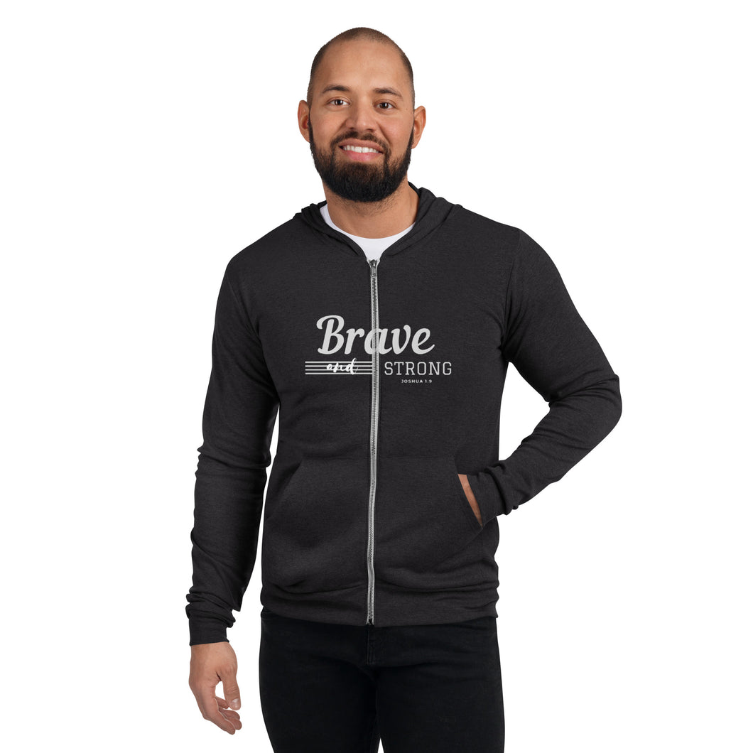 BRAVE AND STRONG Unisex zip hoodie