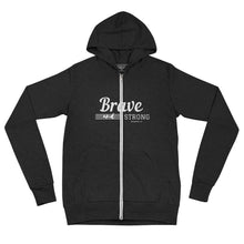 Load image into Gallery viewer, BRAVE AND STRONG Unisex zip hoodie
