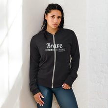 Load image into Gallery viewer, BRAVE AND STRONG Unisex zip hoodie
